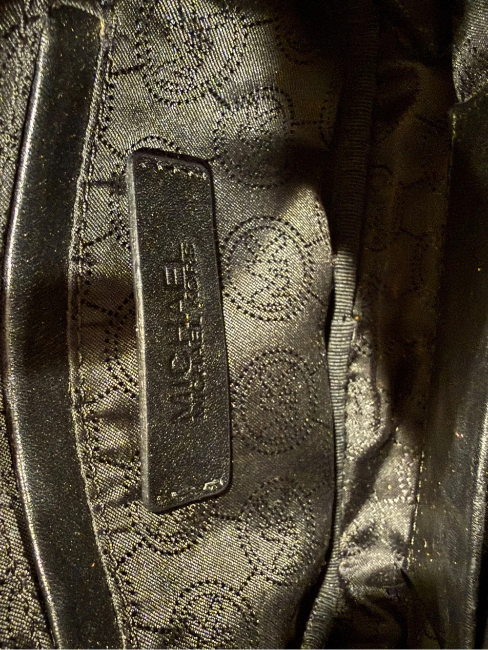 Michael Kors Mini Jet Set Logo Monogram Crossbody Bag Chain Strap Black Silver - Picture 9 of 9